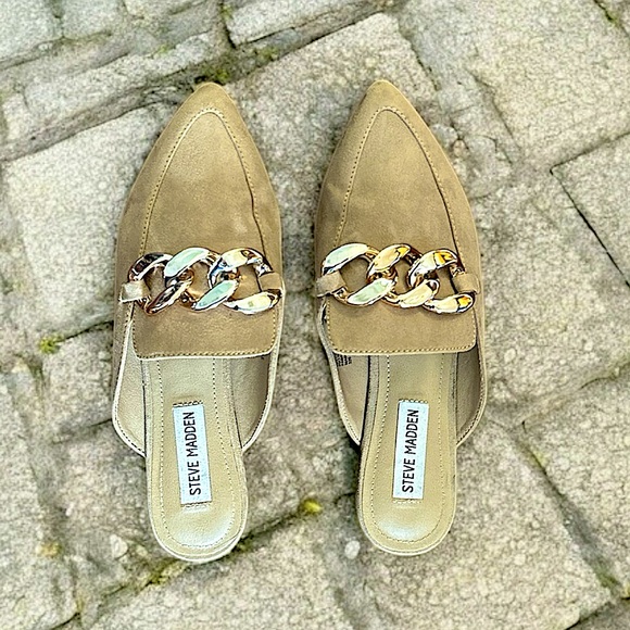 Like New! Steve Madden Kandi Camel Suede Loafer-slide - Picture 3 of 5